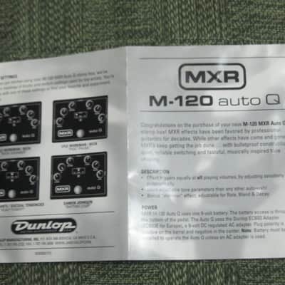 used MXR EMPTY Box and original Owner's Manual ONLY for Auto Q M120 pedal (NO pedal / NO other paperwork) late 1990s / early 2000s - BOX: brown cardboard // Owner's Manual: gloss quality paper image 7