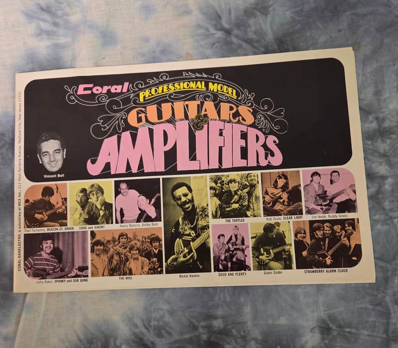 Vintage RARE 1968 Danelectro Coral Firefly Complete Guitar Amp Catalog Case Candy image 1