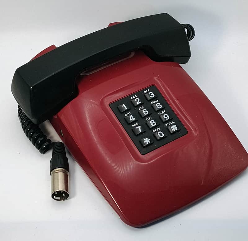 Custom Lo-Fi Telephone Microphone - Jutan 1990’s Touchtone Phone Mic - Red w/ Base image 1