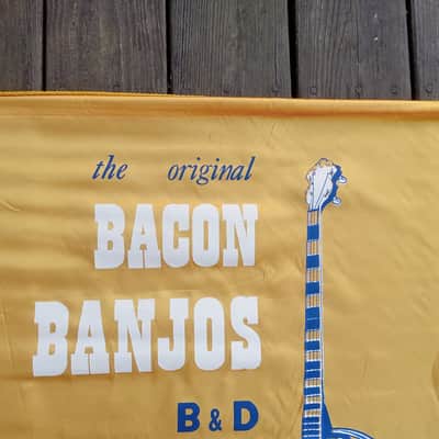 Vintage 1960's Bacon Banjos (By Gretsch) Authorized Dealer Banner! Rare, Original Music Store Display Sign! image 2