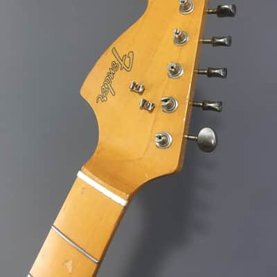 LEFTY! Vintage Fender Strat ‘67 Reissue Blonde Relic ST60s Staggered Pups Maple Neck 7.5 Lb HSC image 8