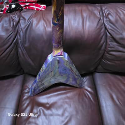 Custom Jimi Hendrix Psychedelic Swirl Flying V 2007 - Purple Haze image 7