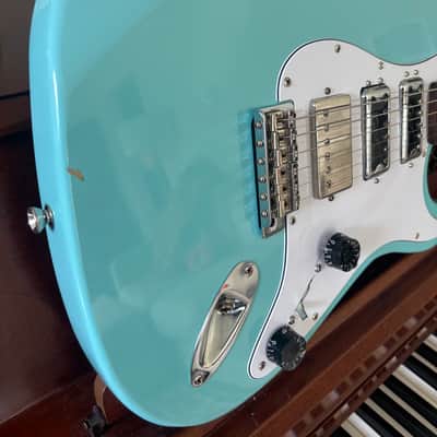 Daphne Blue 2000's Strat w/ Lambertones Crema and Hi/Lo Trons image 8