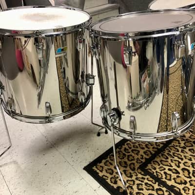 1970s 7pc Ludwig Stainless steel Drum Kit image 5