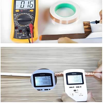 Conductive Copper Foil Tape 1/2inch X 50Feet Flashing Metal Adhesive Tape for EMI/RFI Shielding, Stained Glass Supplies, Crafts, Grounding, Slug, Guitar Shield, Soldering, Electrical Repair, Wire Wrap image 3