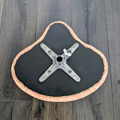 Vintage Drum Seat Throne Saddle Suede Natural Tan Brown Leather or Microfiber? image 5