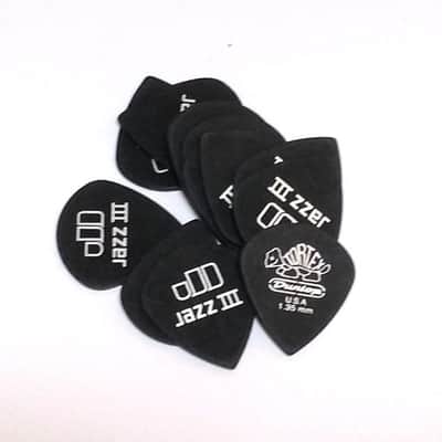 Dunlop Guitar Picks  12 Pack  Tortex Pitch Black Jazz  1.35mm  482P1.35