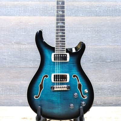 PRS SE Hollowbody II Piezo Peacock Blue Smokeburst Electric Guitar w/Case image 2