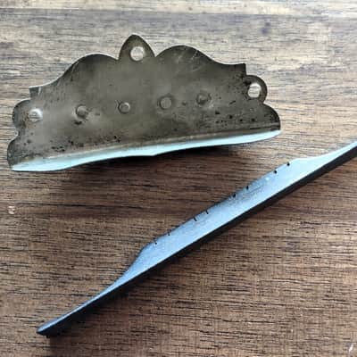 Antique Mandolin pre-1900 Brass Tuners, Bridge & Tailpiece Lot image 14
