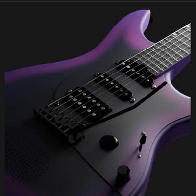 Enya Smart Electric Guitar Inspire Purple Black 39" Smart Electric Carbon Fiber Guitar with 15W Wireless Speaker, 20 Distinct Tones Onboard Built in Effects Presets Charging Cable Adjusting Wrench Gig Bag image 2