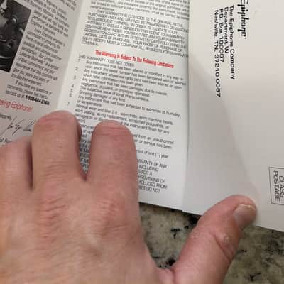 Epiphone Warranty Card Hang Tag 2000s les Paul SG flying V Explorer casino image 3