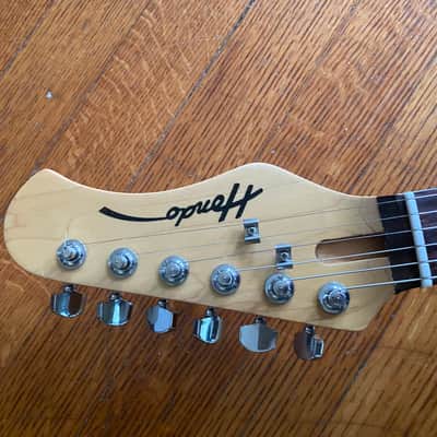 Bright blue Hondo Stratocaster electric guitar image 3
