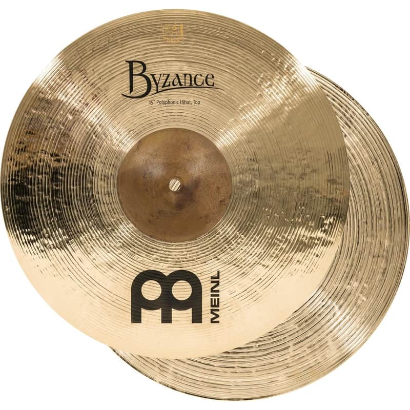 Meinl Byzance Polyphonic Brilliant Hi Hat Cymbals 15" image 1