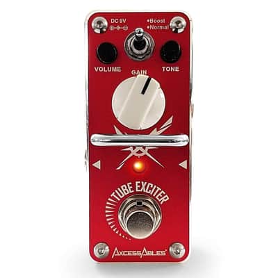 AxcessAbles Tube Exciter Overdrive Guitar Effects Pedal | Mini Analog Distortion Stompbox with Boost & Normal Modes, Volume, Tone, Gain Controls for Electric Guitar | Includes Cable image 2