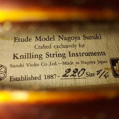Suzuki Etude model 220 size 1/4 Violin, Japan. W/ case&bow, Very Good Condition image 2
