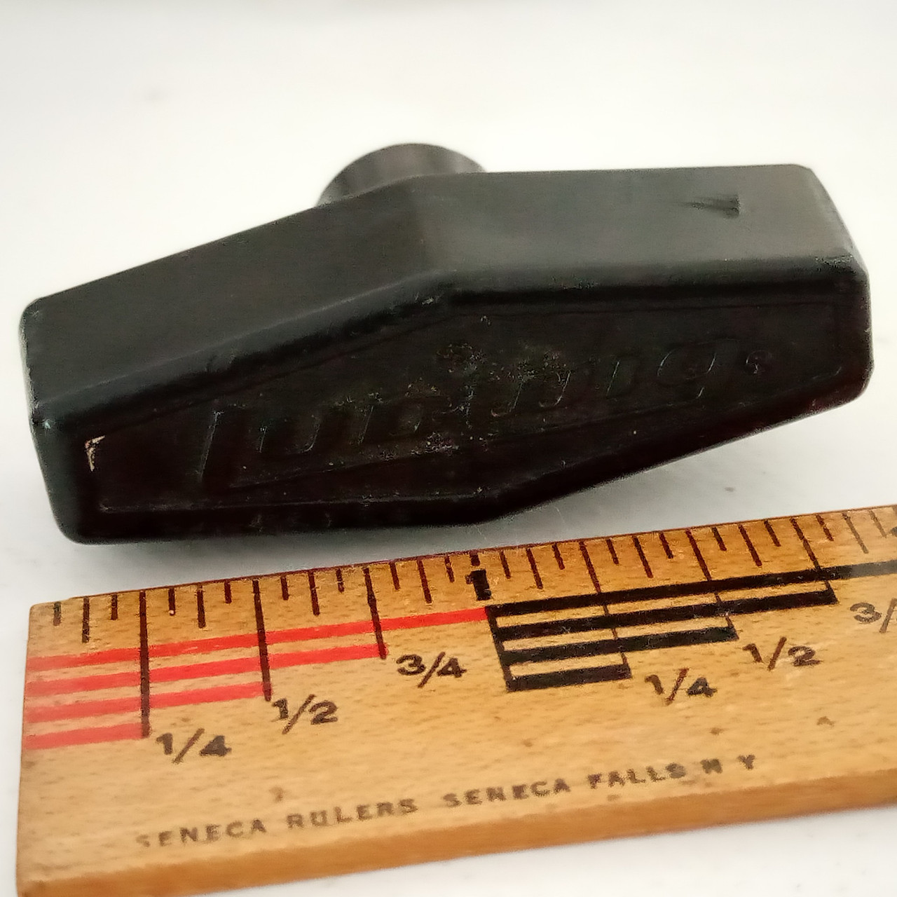 Ludwig 1/2x1/4x20tpi Vintage Hercules Wing Screw Black Plastic T-Handle Knob70s — main photograph