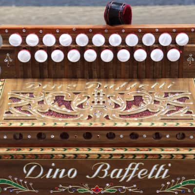 Dino Baffetti 85 LN Eight Bass Series 21-Button Walnut Diatonic Accordion w/Case image 6