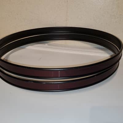 2PC Burgundy Bass Drum Hoops 2 Piece Set - Metal Ultra Clean A+ image 5