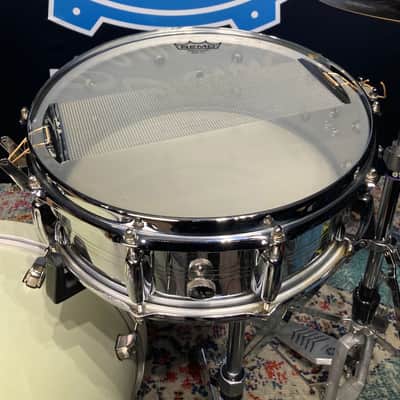 Slingerland -  5x14" Gene Krupa Sound King Snare Drum, 10 Lugs, Trick Strainer, 1970s Chrome over Brass image 19