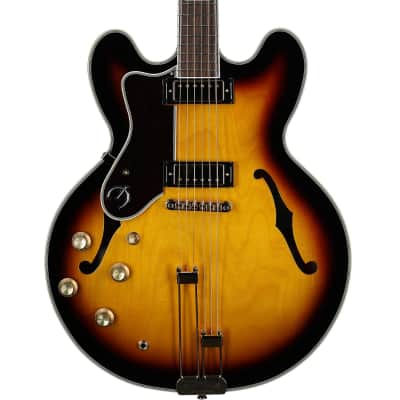 Epiphone Sheraton Semi-Hollow Body Electric Guitar, Left-Handed (with Gig Bag), Vintage Sunburst image 1