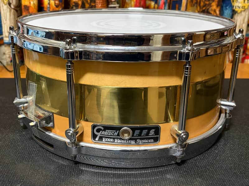 Gretsch (Legend) S-0613-FMB Free Floating 2by4 Maple-Brass-Maple 13”x6” Snare Drum RARE 2000s - Natural