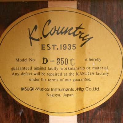 1970's Kasuga K Country D-350C Jacaranda - Natural image 19
