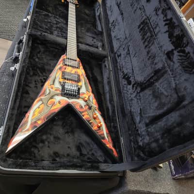 Used BC Rich Kerry King V KKVFG2 Tribal Flame Kahler Bridge w/Case image 18