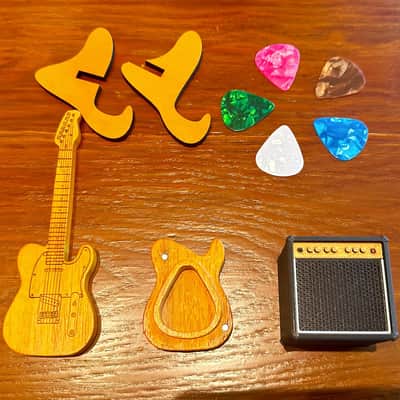 Guitar Picks Holder Box, Pick Display Holder, Amp Speaker Styled Pick Holder and Wooden Guitar Pick Holder with Stand, Pick Storage Box Set for Guitar Players and Music Enthusiasts image 3