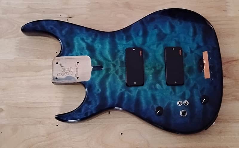 Warmoth Dinky P Bass Body Left Handed - Ocean Blue image 1