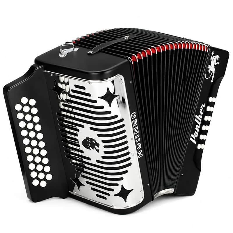 Hohner Panther Accordion F/Bb/Eb Keys Black image 1