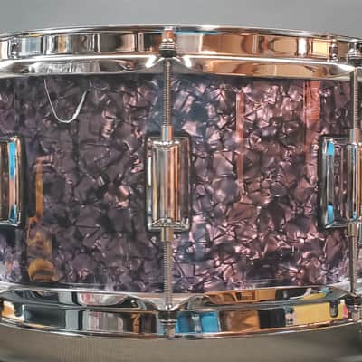 Rogers No.37PDP 6.5"X14" Dyna-Sonic Snare Drum S/N D3670 - Purple Diamond Pearl VIDEO !!! image 6