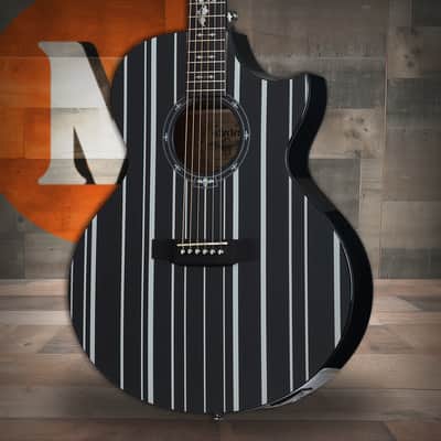 Schecter Synyster Gates Syn AC-GA SC Acoustic Guitar - Gloss Black w/ Silver Pinstripes (3700) image 1