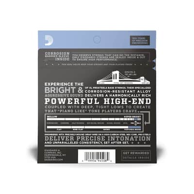 D'Addario - EPS170-5 - XL Prosteels - 5-String Bass Guitar String Set - Regular Light - Long Scale - 45-130 (EPS170-5) image 2