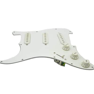 White Left Hand Guitar Loaded Prewired Strat Style Pickguard image 4