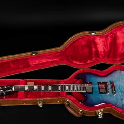 2021 Gibson SG Modern LH Left Handed - BBF Blueberry Fade | USA "AA" Flame Top Ebony Fretboard 24 Frets BurstBucker Pro Pickups Push Pull Coil Split 3.19kg | CoA OHSC image 19