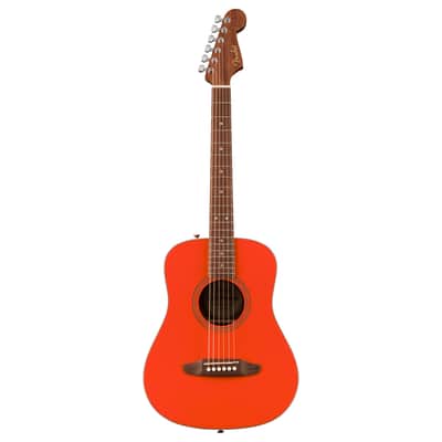 Used Fender California Standard Redondo Mini w/ Gig Bag - Fiesta Red w/Walnut FB image 2