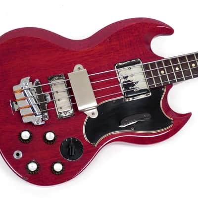 1961 Gibson EB-3 - Cherry Finish - First Year Example - Original Black Pebble Case image 4