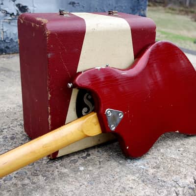 MURPH SQUIRE ii-T 1965 Aged Candy Apple Red. Offset Guitar Styled after Jaguar and Strat. ULTRA RARE image 22