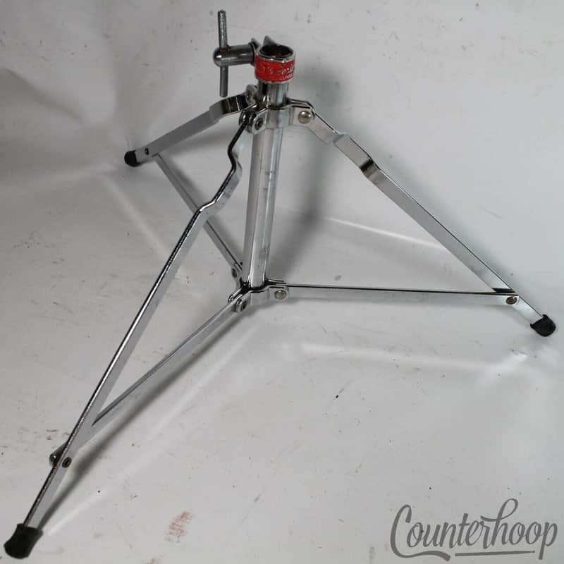 Slingerland Buddy Rich Cymbal Stand Tripod Base Vintage 70s Chrome Black/Gold US image 1