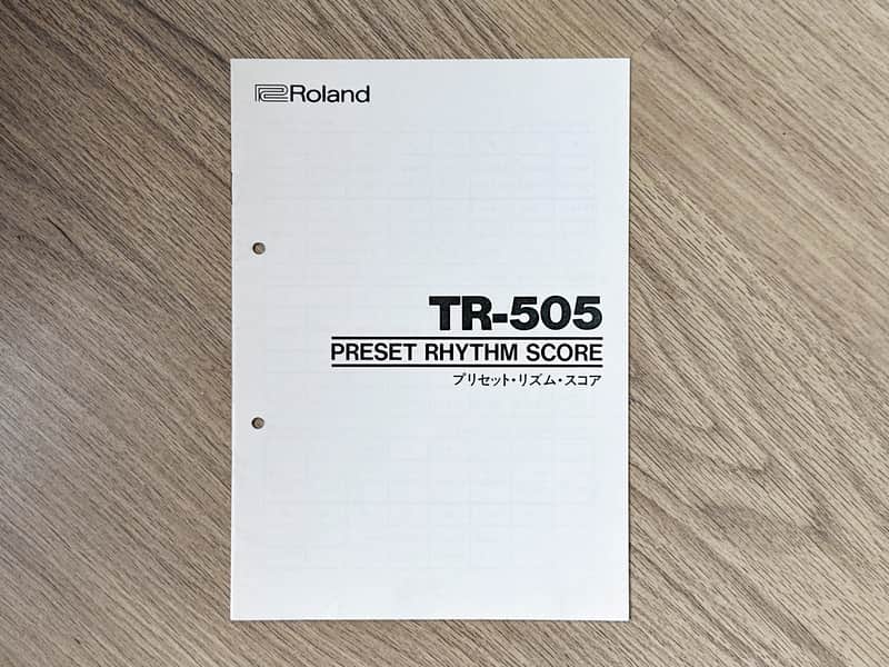 Roland TR-505 // Original Preset Rhythm Score Manual image 1