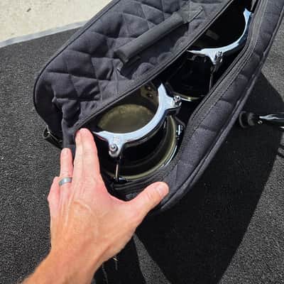 Latin Percussion Fiberglass Bongo Pair w/ Comfort Curve Rims, LP Stand, and Bag - Black (C020-6) image 11
