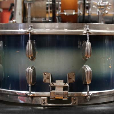 1940s Slingerland 6.5x14 Radioking Snare Drum in Blue and Silver Duco image 2