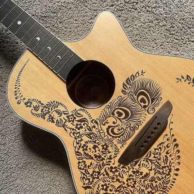 Luna 40 Inch Acoustic Guitar, Carved Oasis Top Body, Mahogany Neck, Rosewood Fingerboard image 4