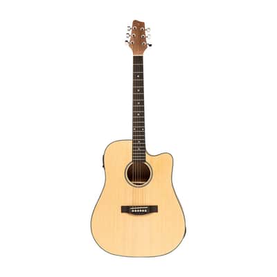 Stagg Cutaway Dreadnought Acoustic Electric Guitar - Natural - SA25 DCE SPRUCE image 6