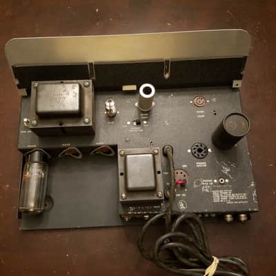 Knight KN3032 32 Watt Tube Amp Head MCM Style PA Phono 1950s Black Silver image 10