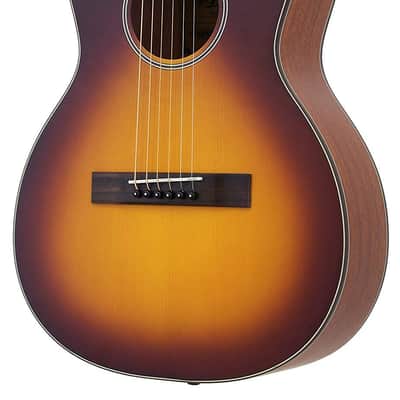 Aria Vintage 100 series 6 String Parlour Acoustic Guitar Matte Tobacco Burst (ARIA-131-MTTS) image 2