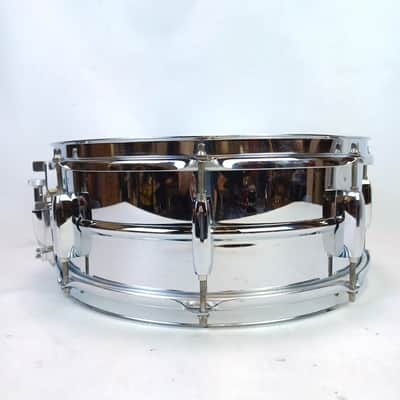 Pearl 5.5x14"Mirror Chrome Steel Shell Snare Drum 8-Lug Remo CS + Ambassador image 4