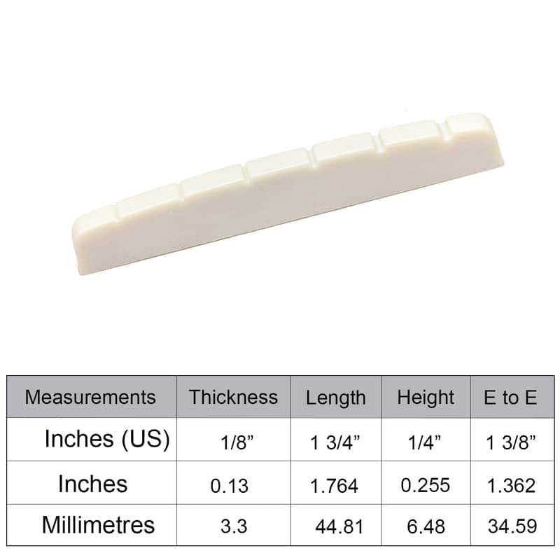 Graph Tech PQL-5010-00 TUSQ XL 1-3/8" E-to-E Flat-Bottom Fender-Style Slotted Guitar Nut image 1