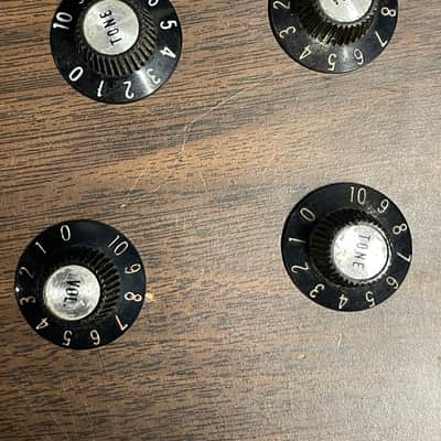 Vintage original Gibson Witch hat knobs 1967 Black silver image 2