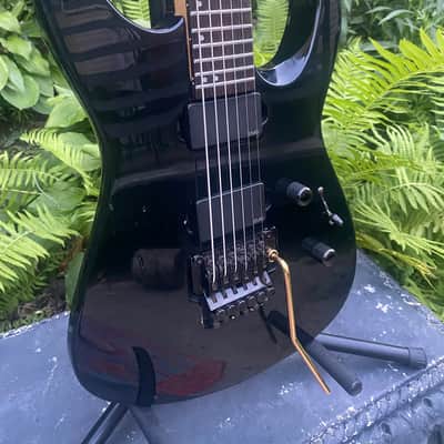 Jackson Professional Dinky Reverse MIJ Schaller Floyd Rose and EMG Pickups 90’s Black Japanese Vintage Super Strat Guitar ESP MII and Jackson Soloist Killer. image 2
